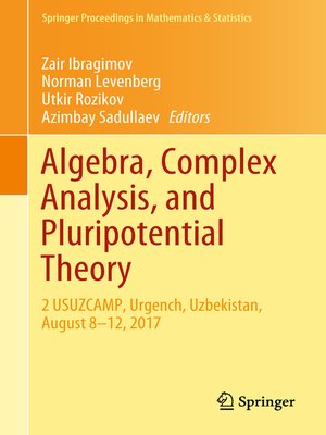 cover image of Algebra, Complex Analysis, and Pluripotential Theory